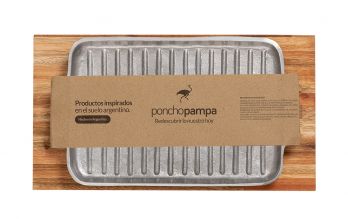 Bifera de Aluminio c/Base de Madera Poncho Pampa