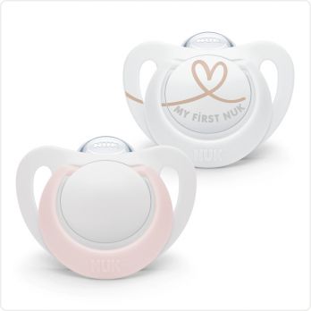NUK Set de 2 Chupetes Star T0 - Rosa